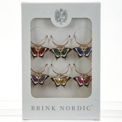 VINGLAS MARK�RER SOMMERFUGLE 6 STK.