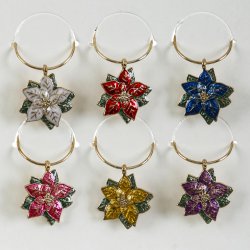 VINGLAS MARK�RER BLOMSTER 6 STK.