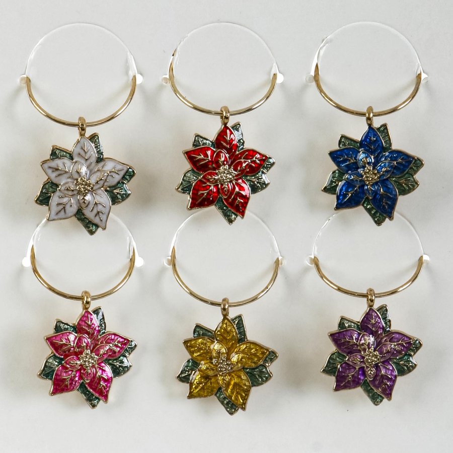VINGLAS MARK�RER BLOMSTER 6 STK.
