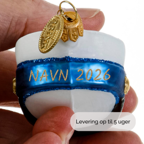 STUDENTERHUE MED NAVN 6 CM BL�