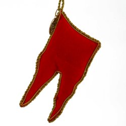BRODERET FLAG DK 9 CM R�D