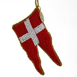 BRODERET FLAG DK 9 CM R�D