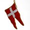 BRODERET FLAG DK 9 CM R�D