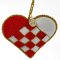 BRODERET HJERTE 9 CM R�D