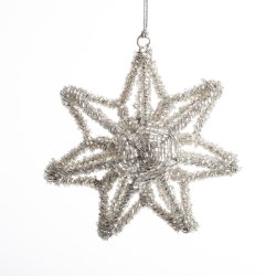 STJERNE 11 CM PERLE SLVFARVET