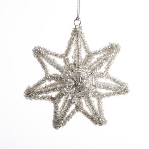 STJERNE 11 CM PERLE SLVFARVET