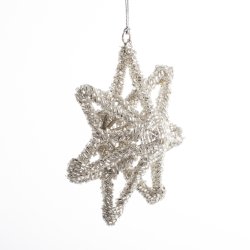 STJERNE 11 CM PERLE SLVFARVET