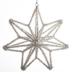 STJERNE 16 CM PERLE SLVFARVET