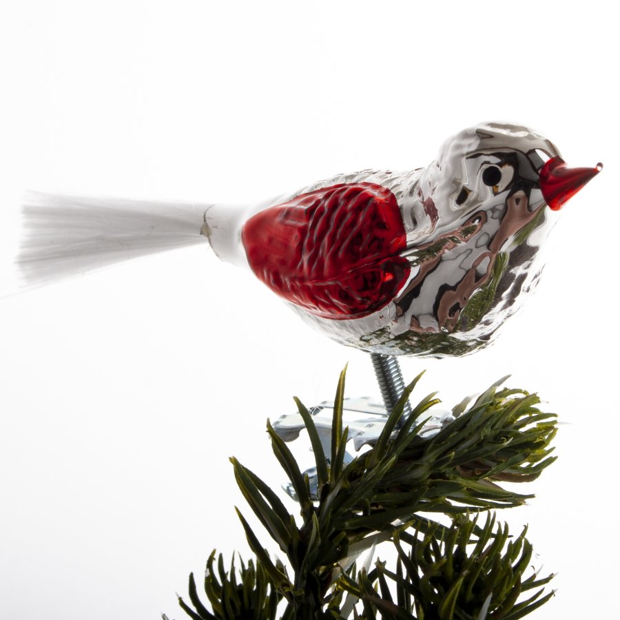 FUGL 10 CM SLVFARVET/RD