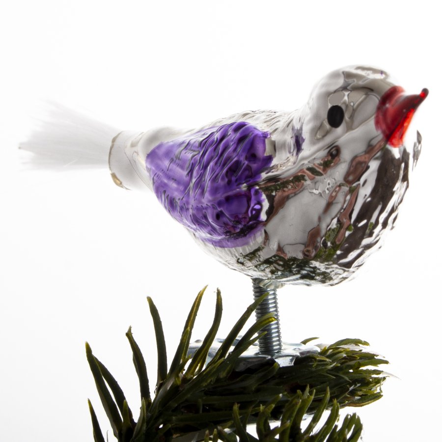 FUGL 10 CM SLVFARVET/LILLA