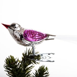 FUGL 10 CM SLVFARVET/PINK