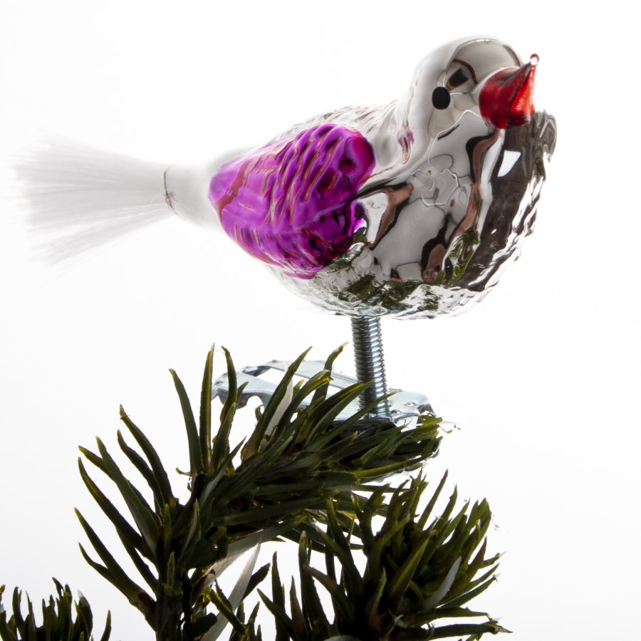 FUGL 10 CM SLVFARVET/PINK