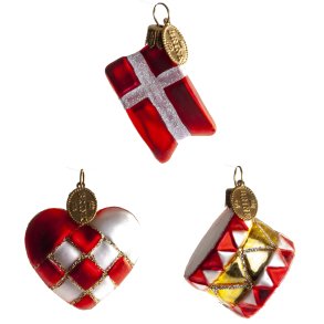 HJERTE/FLAG/TROMME 4 CM DK