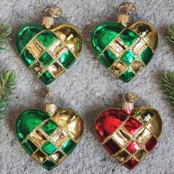 FLETHJERTE 5 CM RD GULDFARVET BLANK