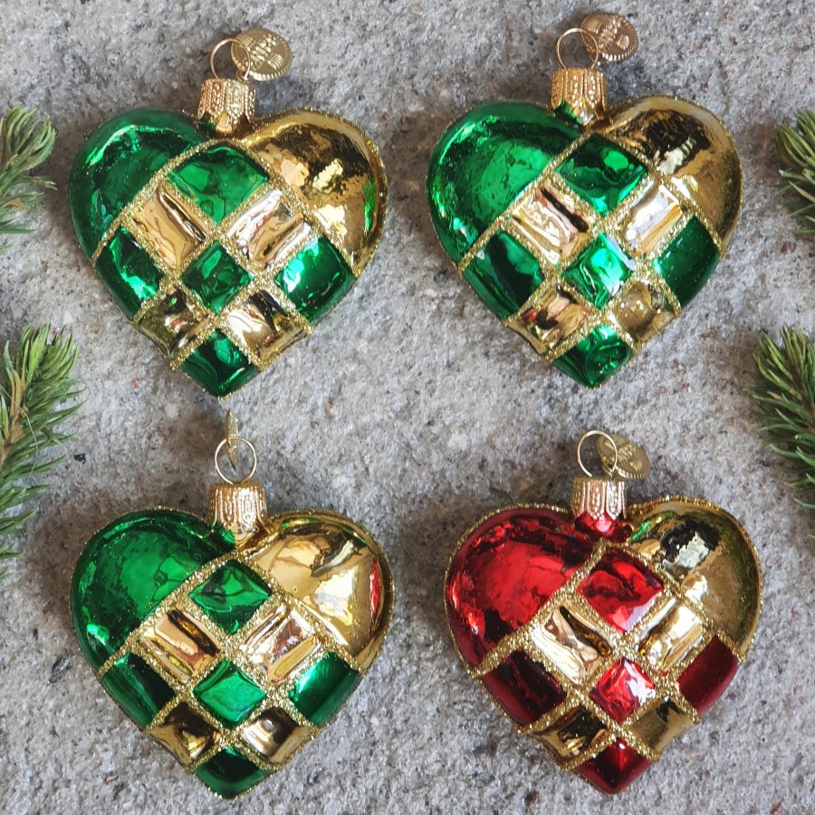 FLETHJERTE 5 CM RD GULDFARVET BLANK