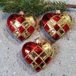 FLETHJERTE 5 CM RD GULDFARVET BLANK