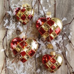 FLETHJERTE 5 CM RD GULDFARVET BLANK