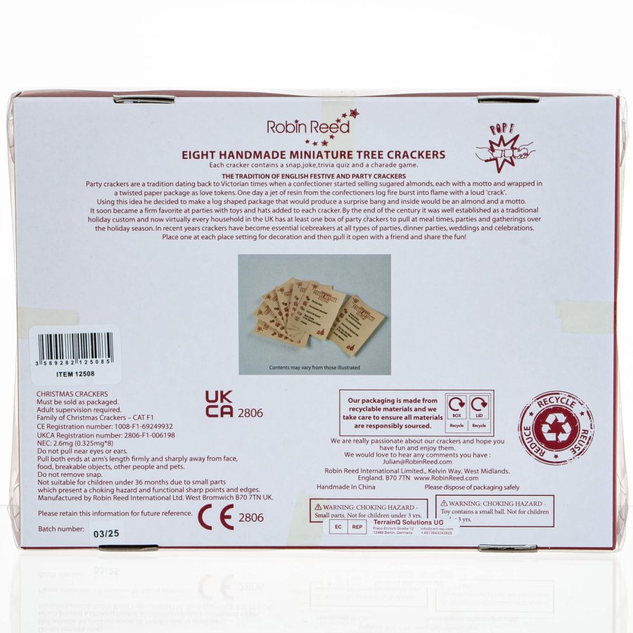 KNALLERT 14 CM VINTERBR 8 STK RD GULD