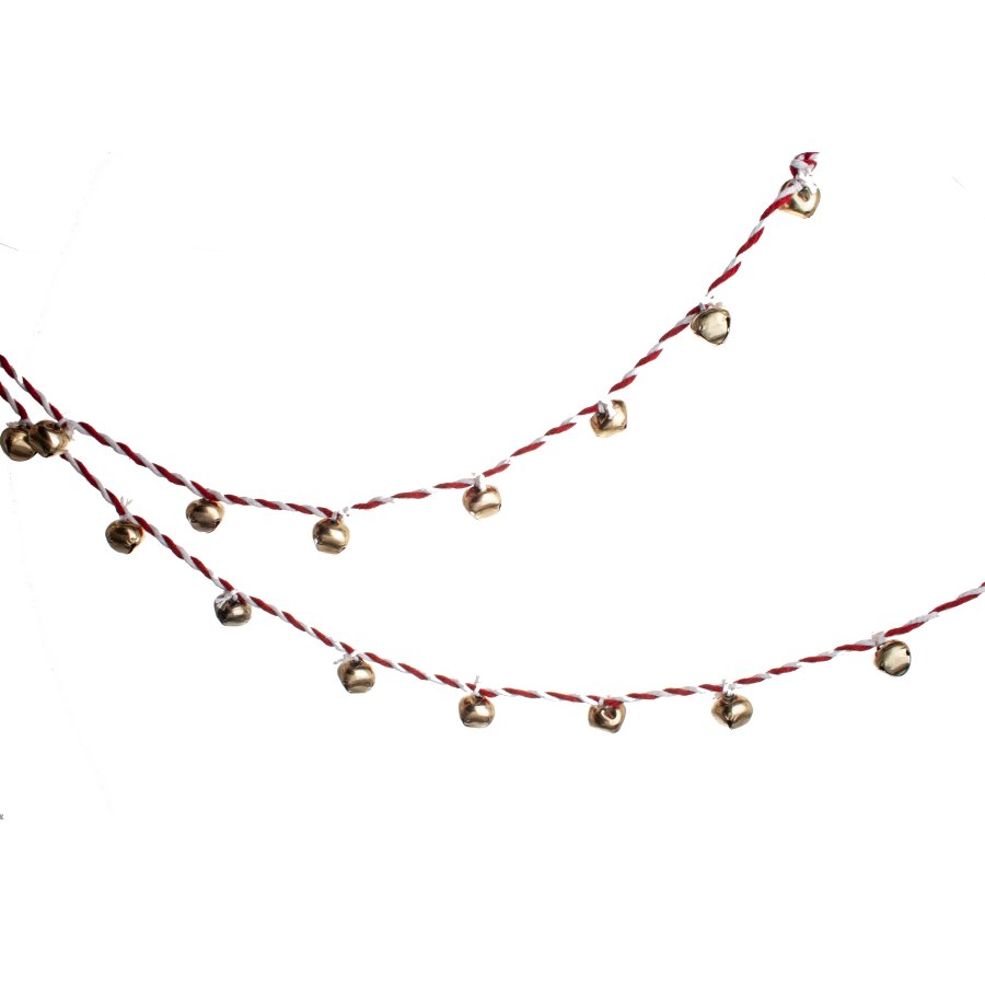 GUIRLANDE MED GULDFARVEDE KLOKKER 180 CM