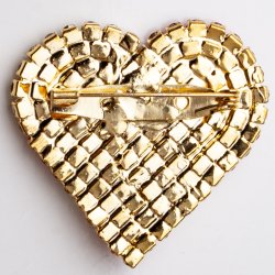 BROCHE FLETHJERTE 4 CM MRK GRN