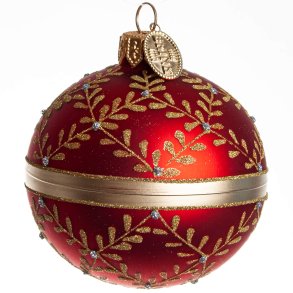 KUGLE DIAMANT 7 CM RD GULDFARVET