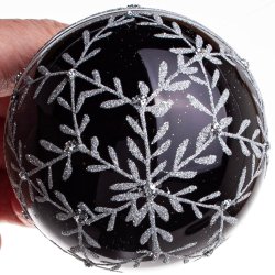 KUGLE DIAMANT 7 CM SORT SLVFARVET