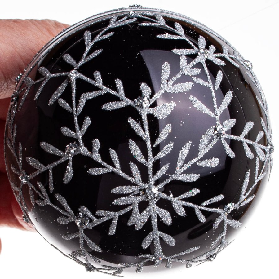 KUGLE DIAMANT 7 CM SORT SLVFARVET