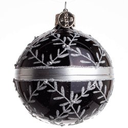 KUGLE DIAMANT 7 CM SORT SLVFARVET