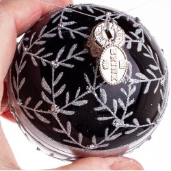 KUGLE DIAMANT 7 CM SORT SLVFARVET