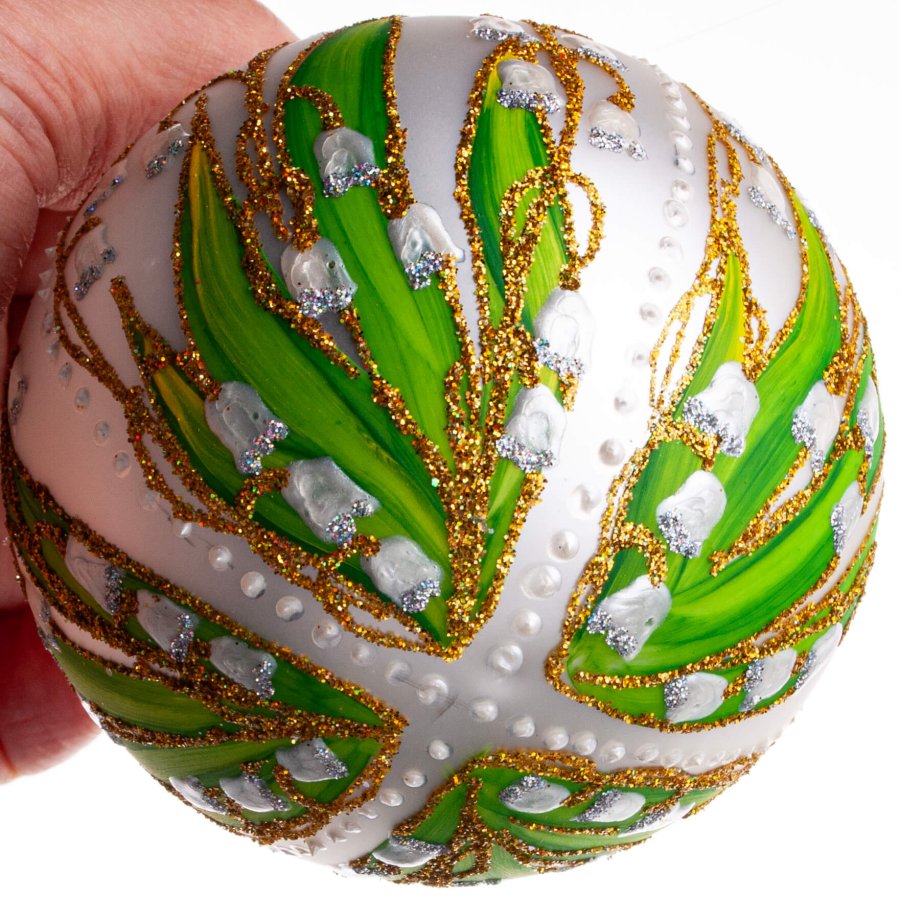 KUGLE LILJEKONVAL 8 CM HVID MAT