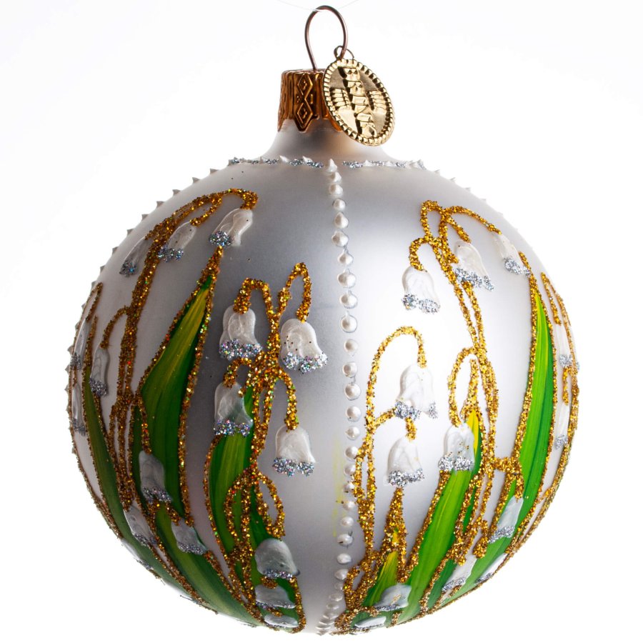 KUGLE LILJEKONVAL 8 CM HVID MAT