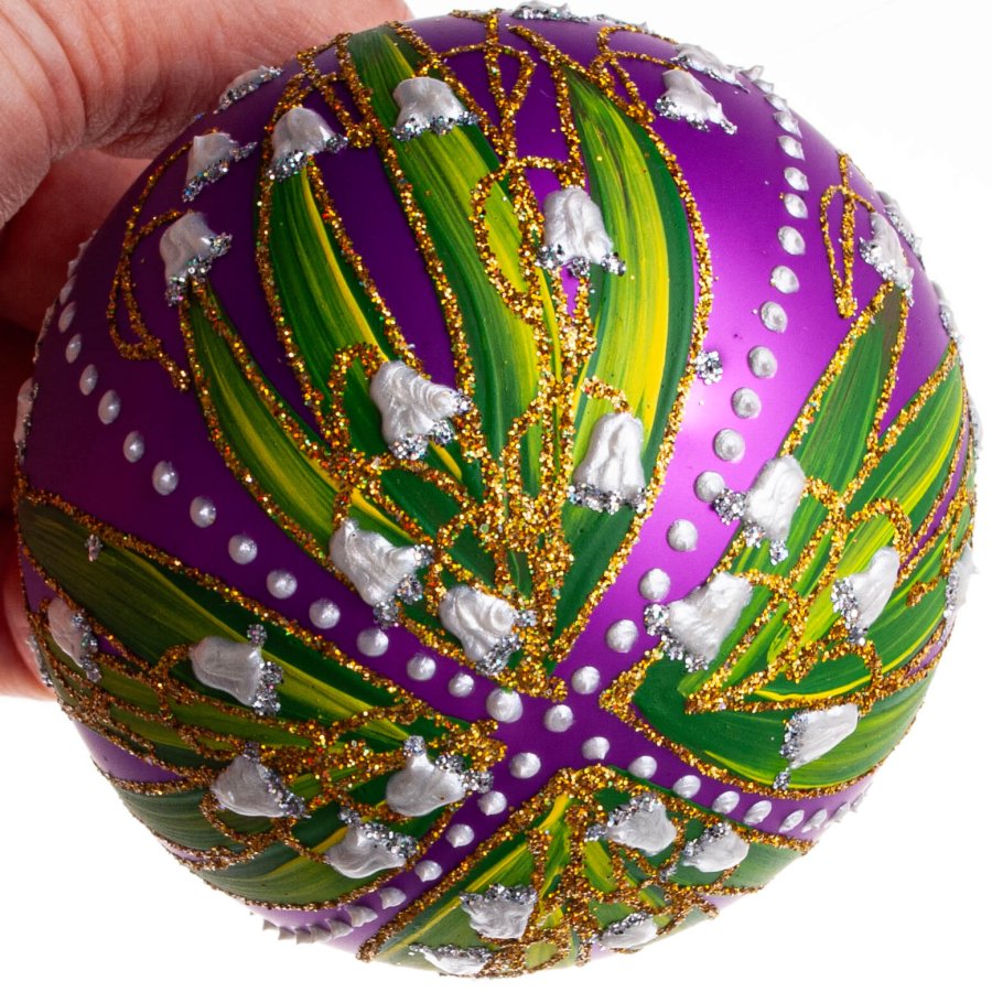 KUGLE LILJEKONVAL 8 CM LILLA MAT