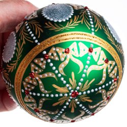 KUGLE GUSTAVIANSK EMPIRE 8 CM GRN MAT