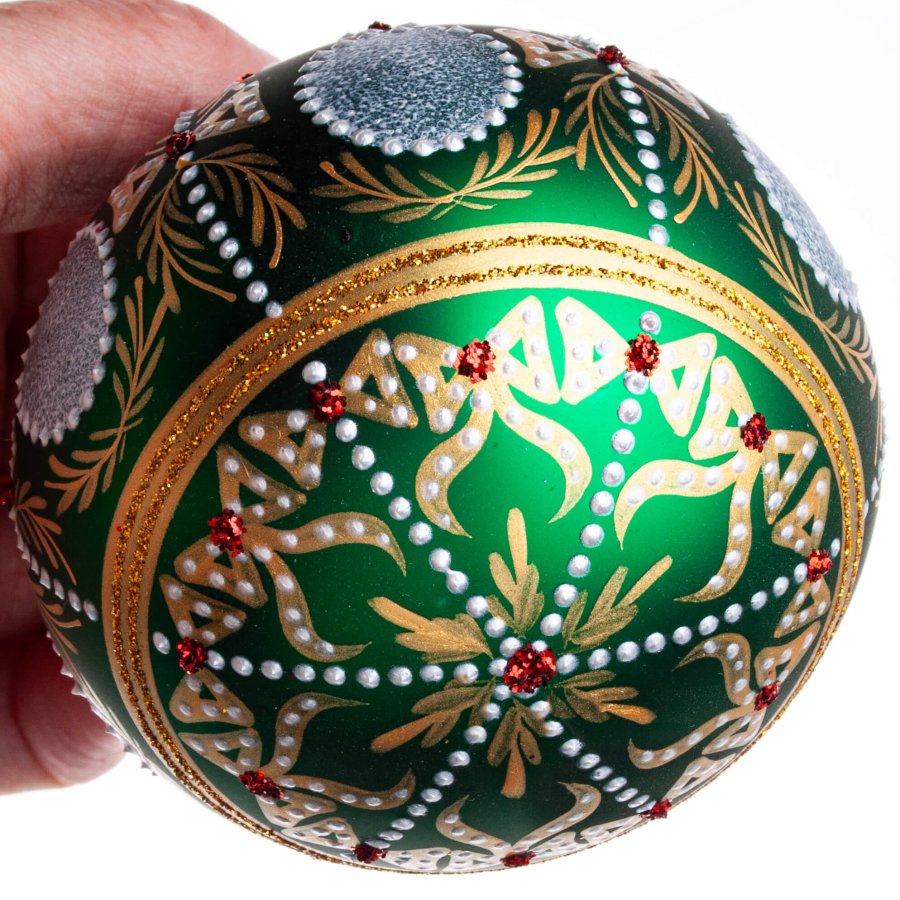 KUGLE GUSTAVIANSK EMPIRE 8 CM GRN MAT