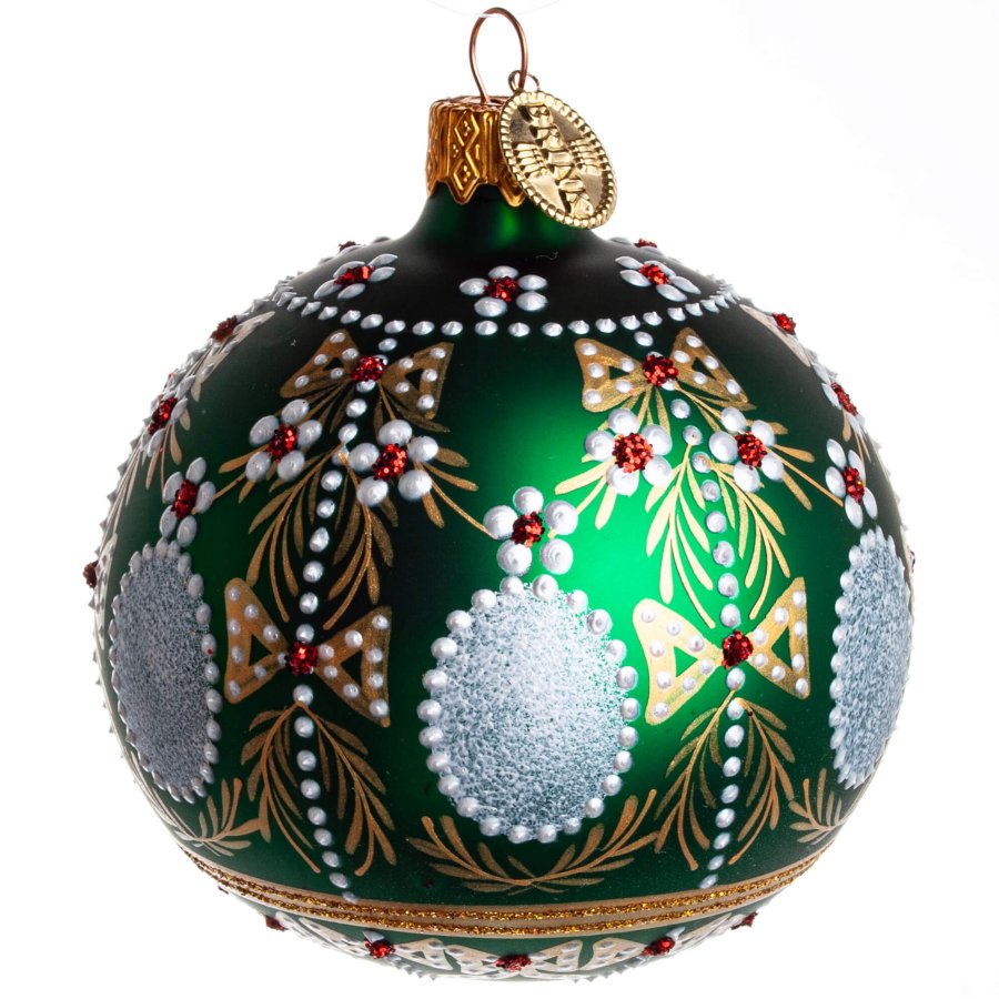 KUGLE GUSTAVIANSK EMPIRE 8 CM GRN MAT