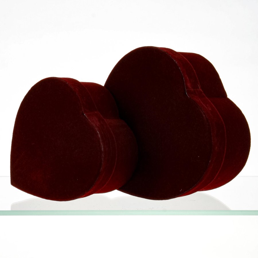 �SKE HJERTE VELOUR 12 CM R�D
