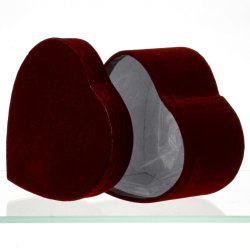 �SKE HJERTE VELOUR 12 CM R�D