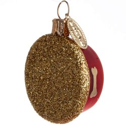 HUNDE KATTE MADSKL 4 CM RD GULDFARVET