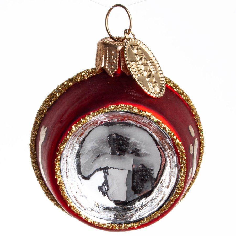 HUNDE KATTE MADSKL 4 CM RD GULDFARVET