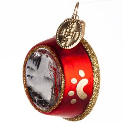 HUNDE KATTE MADSKL 4 CM RD GULDFARVET