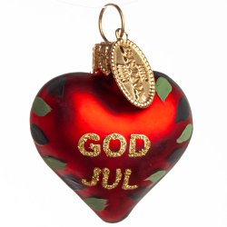 HJERTE GOD JUL 4 CM  R�DT