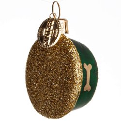 HUNDE KATTE MADSKL 4 CM GRN GULDFARVET