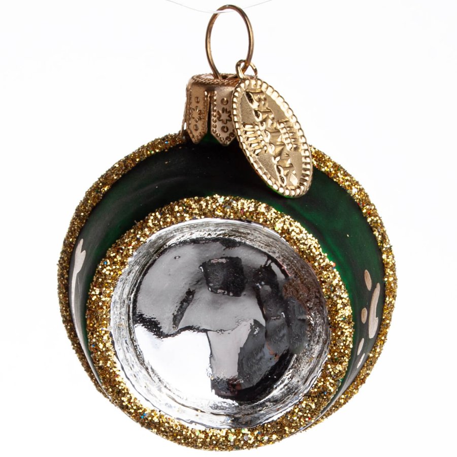 HUNDE KATTE MADSKL 4 CM GRN GULDFARVET