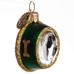 HUNDE KATTE MADSKL 4 CM GRN GULDFARVET