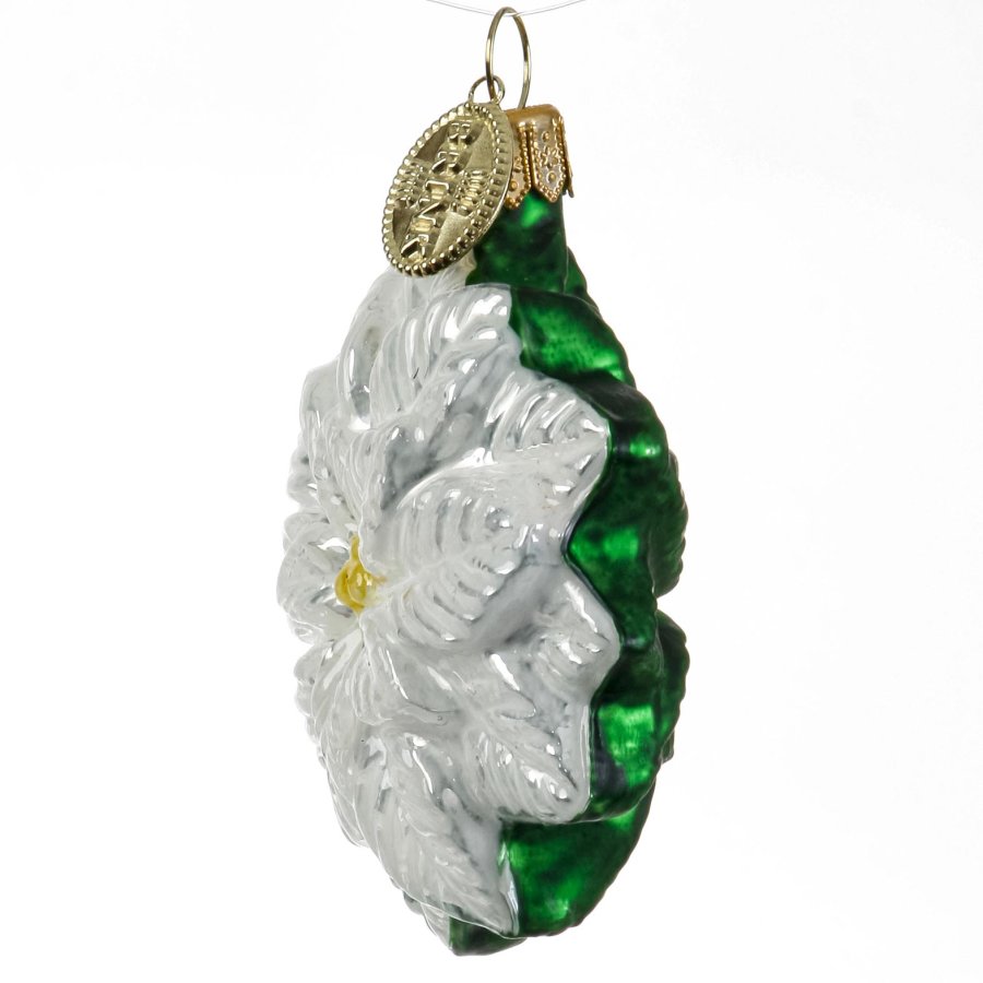 BLOMST JULESTJERNE 6 CM HVID