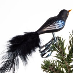 FUGL SOLSORT 6 CM FJERHALE