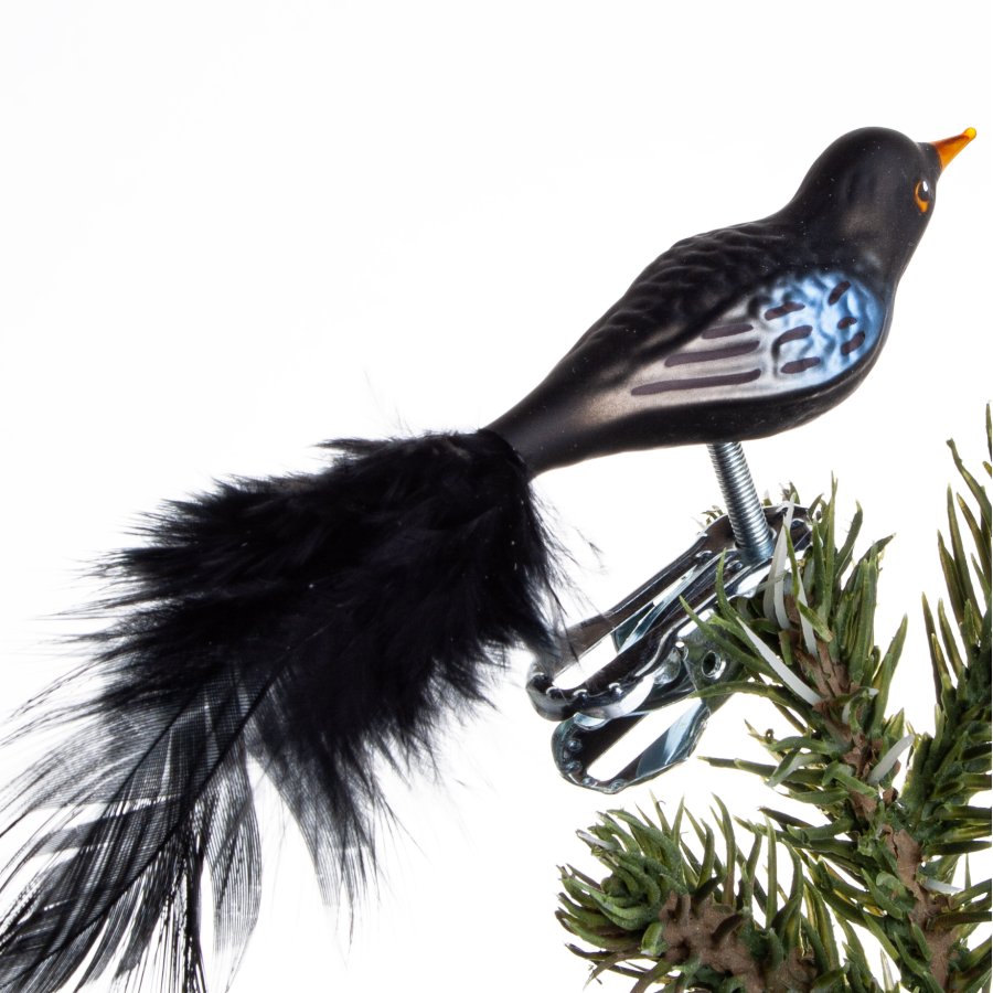 FUGL SOLSORT 6 CM FJERHALE