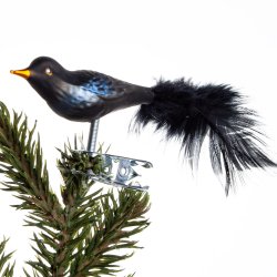 FUGL SOLSORT 6 CM FJERHALE