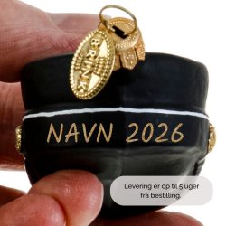 STUDENTERHUE 6 CM SORT NAVN