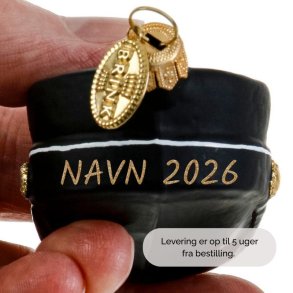 STUDENTERHUE 6 CM SORT NAVN